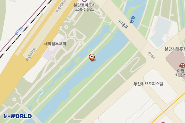 탄천 우안4(맴돌공원) 위치 지도 — 경기도 성남시 분당구 수내동 44