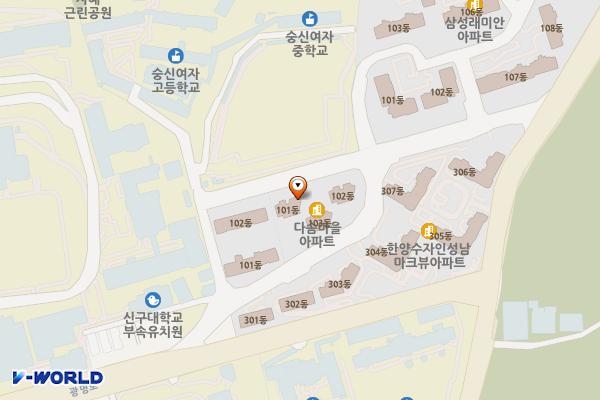 다솜마을 관리사무소 위치 지도 — 경기도 성남시 중원구 황송로 77번길 21