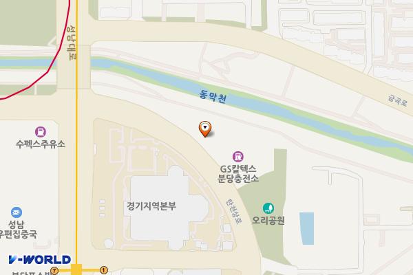 ㈜소모홀딩스엔터크놀러지 분당충전소 위치 지도 — 경기도 성남시 분당구 탄천상로 116 (구미동)