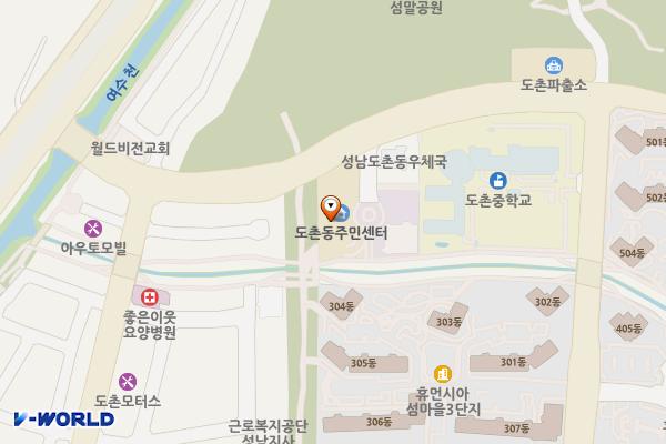 도촌동행정복지센터 위치 지도 — 경기도 성남시 중원구 도촌북로 28 (도촌동)