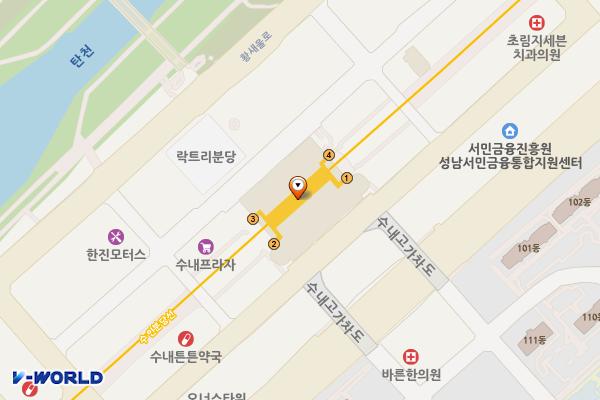 지하철 분당선 수내역 위치 지도 — 경기도 성남시 분당구 성남대로 지하 491 (수내동)