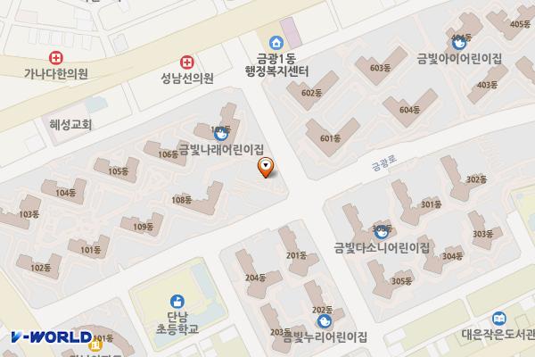 박석어린이공원 위치 지도 — 경기도 성남시 중원구 금광동 499