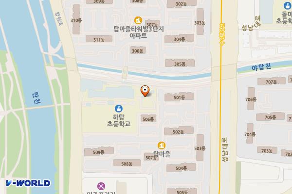 무잡모퉁이어린이공원 위치 지도 — 경기도 성남시 분당구 야탑2동 529
