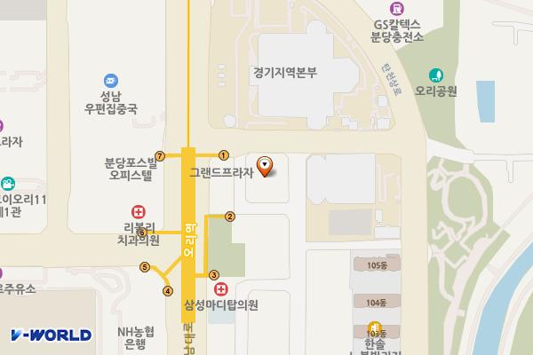 분당대맥주차빌딩 위치 지도 — 경기도 성남시 분당구 구미로9번길 25, 분당대맥주차빌딩 (구미동)
