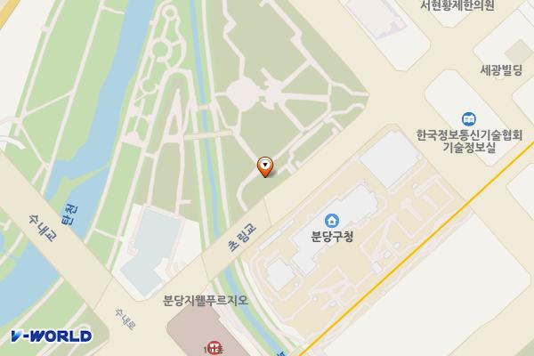 황새울공원(분당구청 건너편) 위치 지도 — 경기도 성남시 분당구 황새울로 287 (수내동)