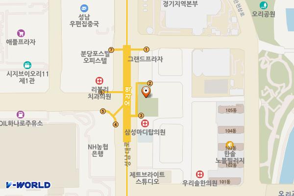오리역환승공영주차장 위치 지도 — 경기도 성남시 분당구 구미동 196