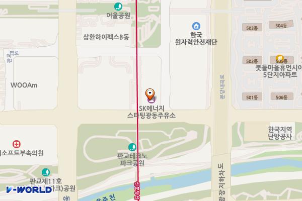 SK네트웍스(주)스타팅광동주유소 위치 지도 — 경기도 성남시 분당구 대왕판교로644번길 43 (삼평동)
