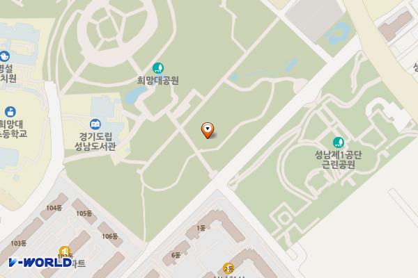희망대공원 팔각정 위치 지도 — 경기도 성남시 수정구 공원로370번길 30 (신흥동)