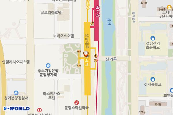 지하철 분당선 정자역 위치 지도 — 경기도 성남시 분당구 성남대로 지하 333 (정자동)