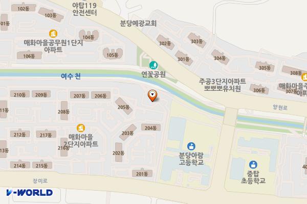 매향어린이공원 위치 지도 — 경기도 성남시 분당구 야탑3동 214-1