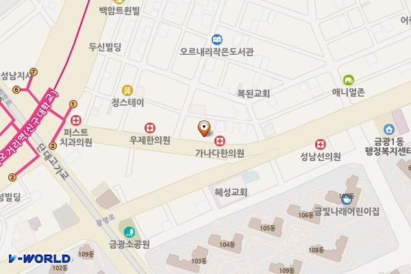 성진빌딩(2층) 위치 지도 — 경기도 성남시 중원구 산성대로372번길 21, 성진빌딩 (금광동)