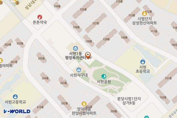 서현문화의집 위치 지도 — 경기도 성남시 분당구 중앙공원로39번길 29 (서현동)