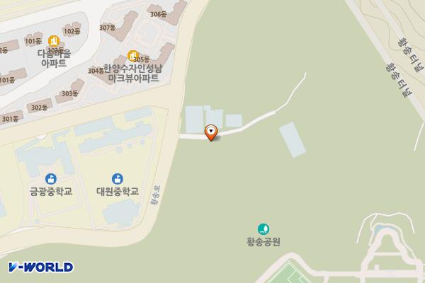 황송공원(사곡천 황송게이트볼장 앞) 위치 지도 — 경기도 성남시 중원구 금광동 2471-2