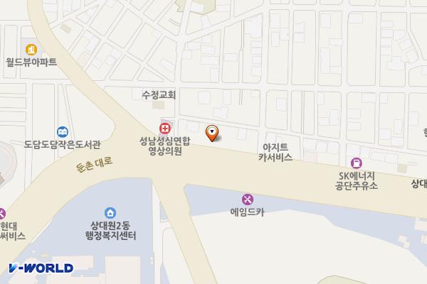 서동빌딩(혼마스시) 위치 지도 — 경기도 성남시 중원구 둔촌대로 395-1, 서동빌딩 (상대원동)