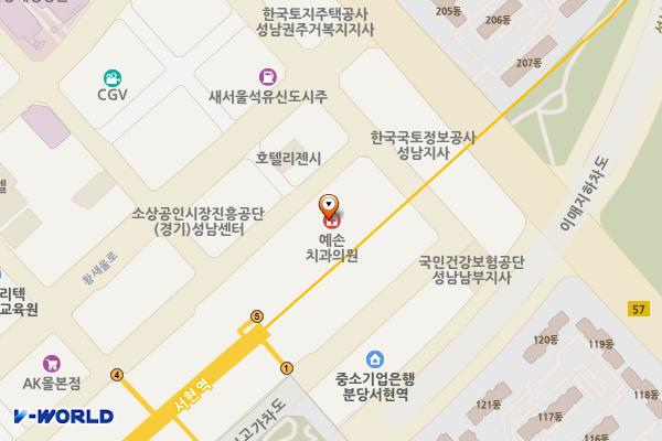 유성트윈프라자2차 위치 지도 — 경기도 성남시 분당구 서현로210번길 14 (서현동)