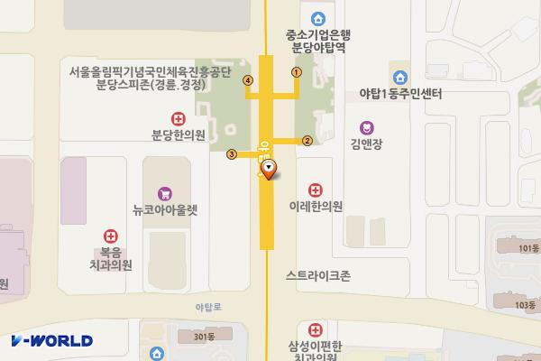 지하철 분당선 야탑역 위치 지도 — 경기도 성남시 분당구 성남대로 지하 903 (야탑동)