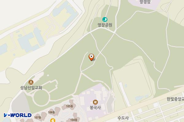 영장공원(신일교회 앞 광장) 위치 지도 — 경기도 성남시 수정구 태평동 224-3