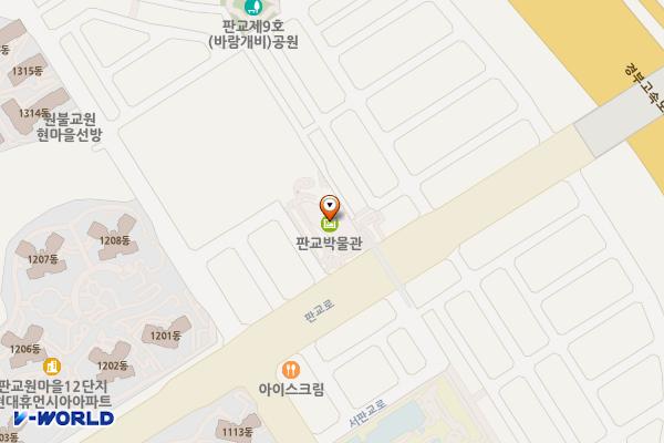 판교박물관 위치 지도 — 경기도 성남시 분당구 판교로 191 (판교동)