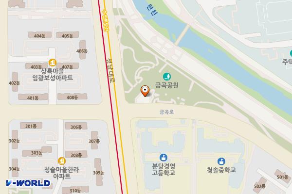 탄천 좌안3(금곡공원) 위치 지도 — 경기도 성남시 분당구 금곡로 298 (정자동)