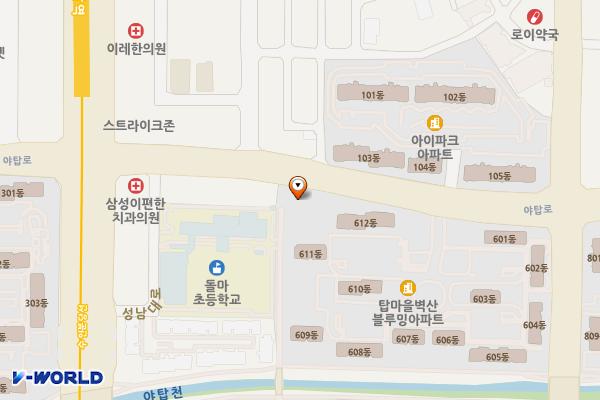 장승백이어린이공원 위치 지도 — 경기도 성남시 분당구 야탑2동 516