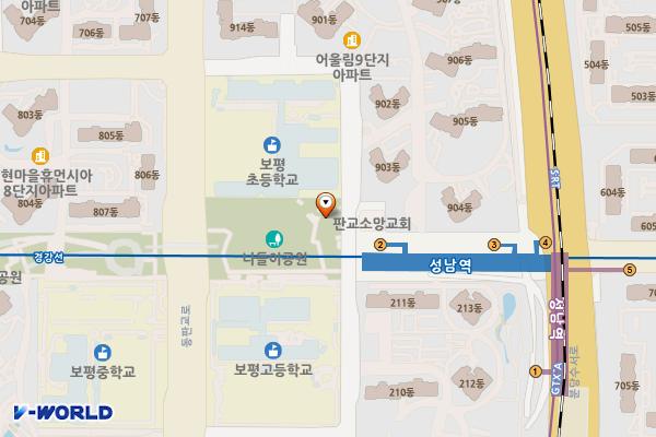 나들이공원 위치 지도 — 경기도 성남시 분당구 동판교로 140 (백현동)