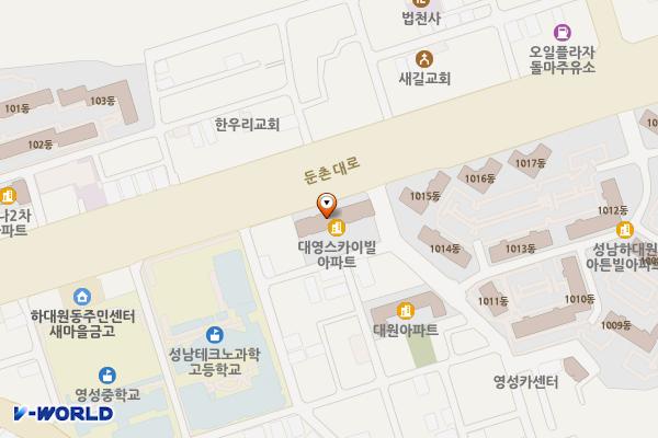태연스카이빌 위치 지도 — 경기도 성남시 중원구 둔촌대로 274 (하대원동)