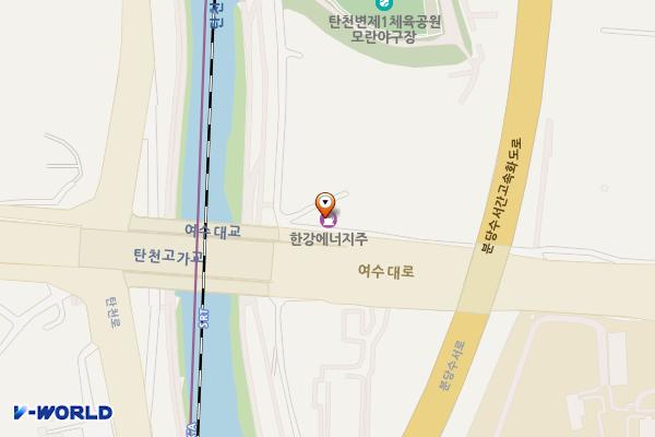 SK엔크린㈜한강에너지 위치 지도 — 경기도 성남시 중원구 여수대로 147 (여수동)
