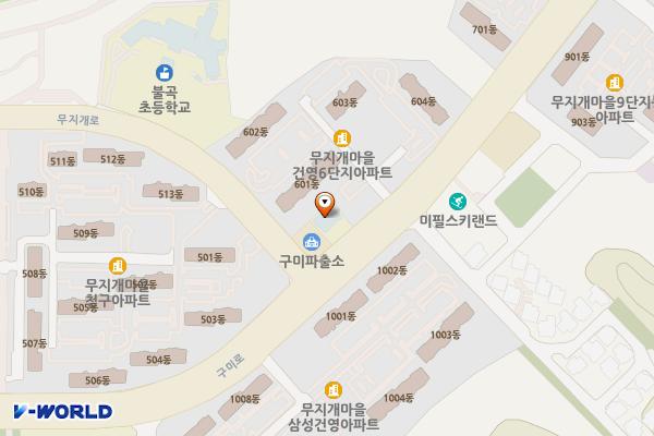 무지개도서관 위치 지도 — 경기도 성남시 분당구 구미로 111 (구미동)