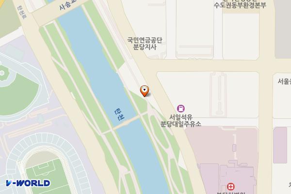 탄천 우안7(디자인진흥원) 위치 지도 — 경기도 성남시 분당구 야탑동 485-16