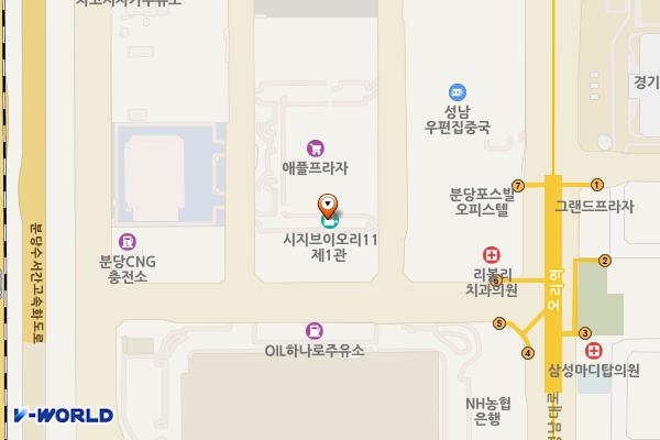 홈플러스 분당오리점 위치 지도 — 경기도 성남시 분당구 탄천상로151번길 20 (구미동)