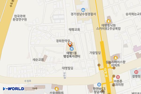 태평1동행정복지센터 위치 지도 — 경기도 성남시 수정구 모란로 88 (태평동)