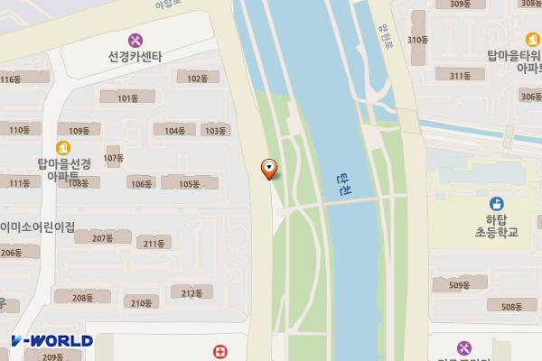 탄천 좌안7(하탑교) 위치 지도 — 경기도 성남시 분당구 야탑동 485-13