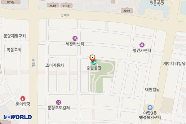 중탑어린이공원 위치 지도 — 경기도 성남시 분당구 매화로48번길 17-4 (야탑동)