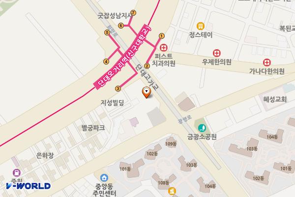 중앙동제1공영주차장 위치 지도 — 경기도 성남시 중원구 희망로 443, 중앙동 제1공영주차장 (중앙동)
