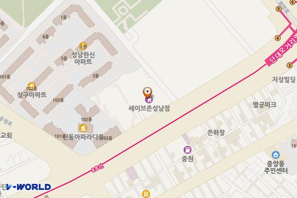 세이브존성남점 위치 지도 — 경기도 성남시 수정구 산성대로 337 (신흥동)