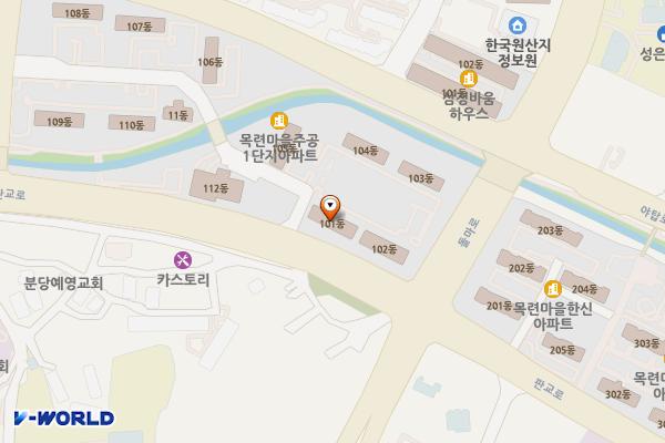 중탑종합사회복지관 위치 지도 — 경기도 성남시 판교로 607(목련마을1단지내)