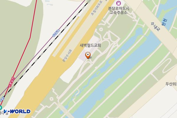 탄천 좌안4(새벽월드교회) 위치 지도 — 경기도 성남시 분당구 수내동 49-1