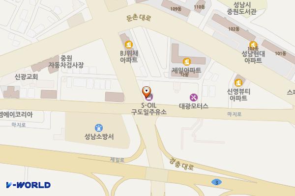 구도일주유소 해성 위치 지도 — 경기도 성남시 중원구 제일로 14 (하대원동)