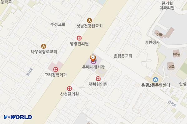 은행시장 위치 지도 — 경기도 성남시 중원구 산성대로 526 (은행동)
