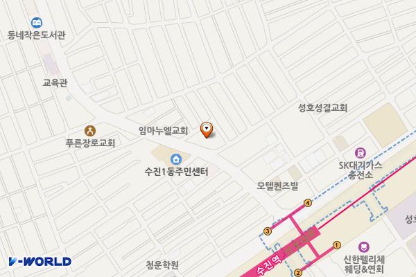 신흥제1공영주차장 위치 지도 — 경기도 성남시 수정구 탄리로 16, 공영주차장 (신흥동)