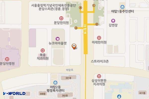 아미고타워 위치 지도 — 경기도 성남시 분당구 야탑로81번길 10 (야탑동)