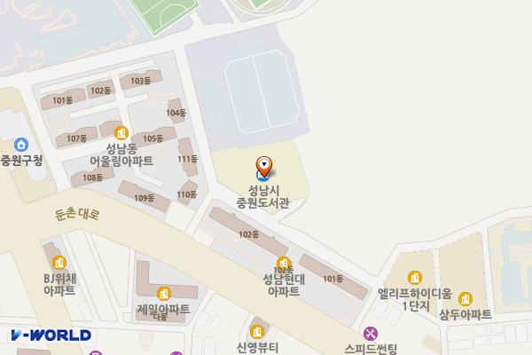 중원도서관 위치 지도 — 경기도 성남시 중원구 원터로17번길 46 (성남동)