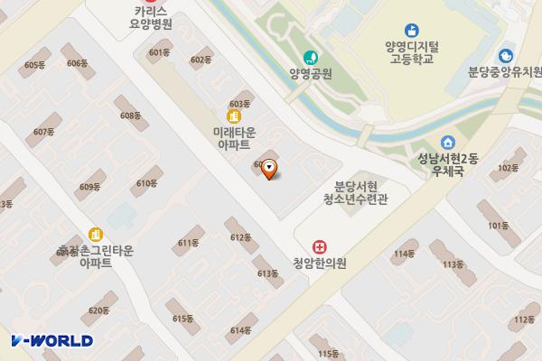 미래타운제2종합시장 위치 지도 — 경기도 성남시 분당구 불정로376번길 31 (서현동)