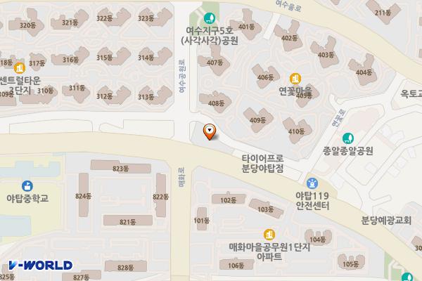 가람빌딩(유명갈매기) 위치 지도 — 경기도 성남시 중원구 양현로 469 (여수동)