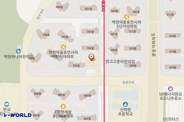 백현동행정복지센터 위치 지도 — 경기도 성남시 분당구 동판교로 21 (백현동)