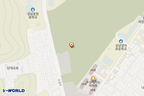 양지공원(단대1공영주차장 상부) 위치 지도 — 경기도 성남시 수정구 양지동 1014-2