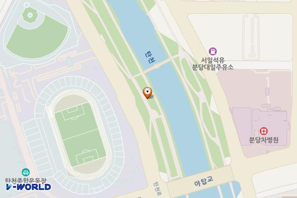 탄천 우안8(야탑물놀이장) 위치 지도 — 경기도 성남시 분당구 야탑동 555
