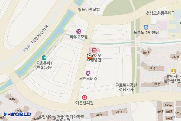 으뜸이레가 오피스텔 위치 지도 — 경기도 성남시 중원구 도촌로8번길 33 (도촌동)