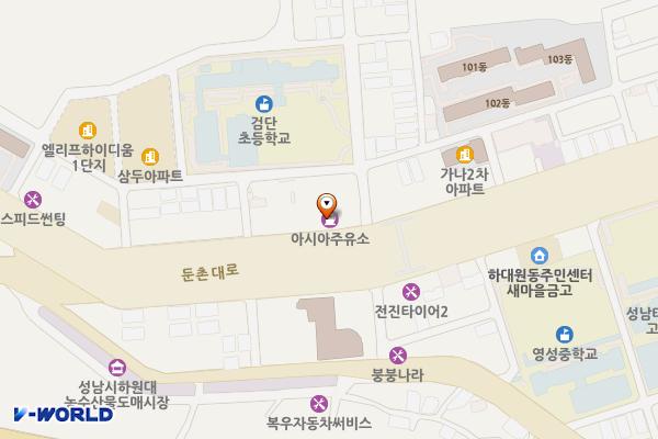 SK엔크린아시아셀프주유소(1층) 위치 지도 — 경기도 성남시 중원구 둔촌대로 235 (하대원동)