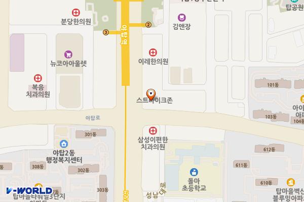 세신옴니코아 위치 지도 — 경기도 성남시 분당구 야탑로 95 (야탑동)